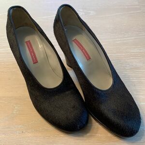 Philippe Model calf’s hair black heels with art style heels, EU Size 37 NWOT
